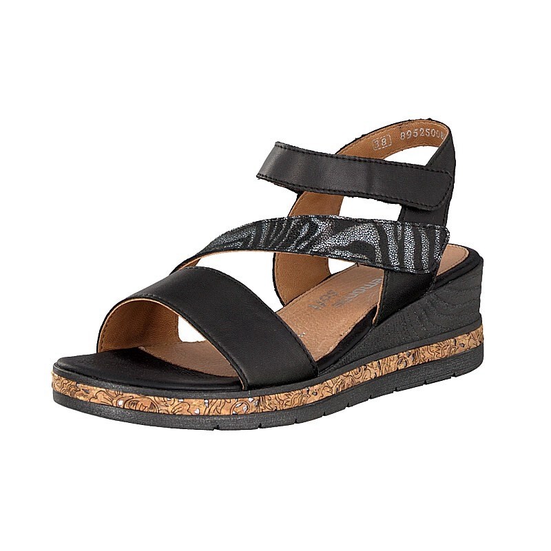 Sandalias Cunha Rieker D3054-01 Para Mulher - Pretas